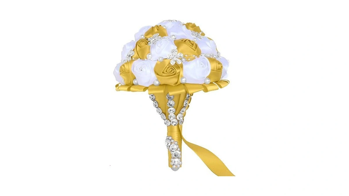 Xinni Handmade Bridal Wedding Bouquet Bride Bridesmaid Satin Rose Flower