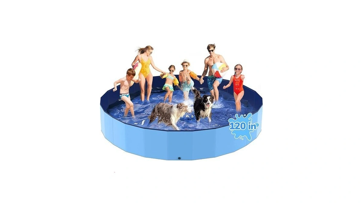 Bilibara 120'' Foldable Dog Pool, Kiddie Pool, Heavy Duty Non-slip