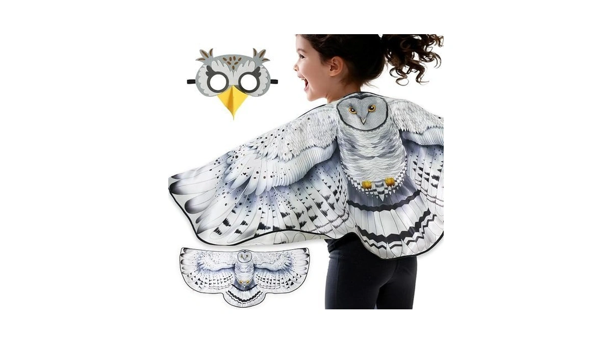 Irolewin Double-sided Owl-bird-wings-costume For Kids 3d Bird Mask As Toddler