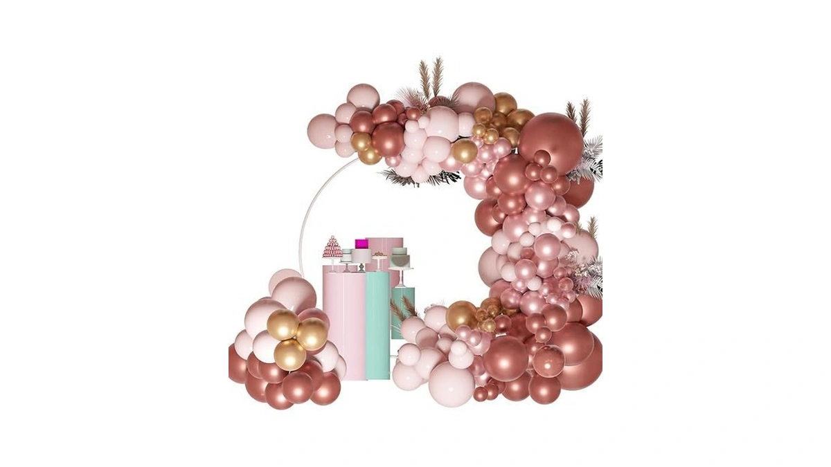 155 Pcs Rose Gold Balloons Arch Garland Kit Ifferent Sizes