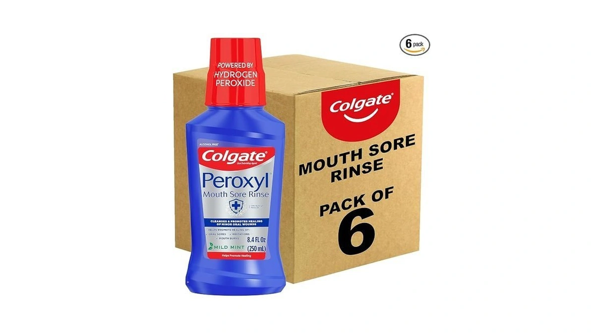 Colgate Peroxyl Antiseptic Mouth Sore Rinse, Alcohol Free, 1.5% Hydrogen