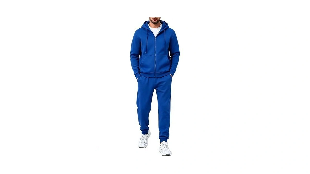 Linmyzai Blue Men's Tracksuits Casual 2 Piece Sweatsuit For Men