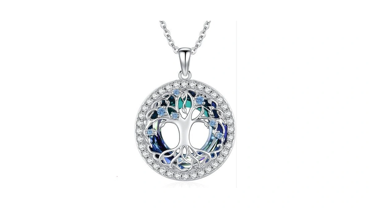 Accver Tree Of Life Pendant With Crystal Necklace-necklace For Women