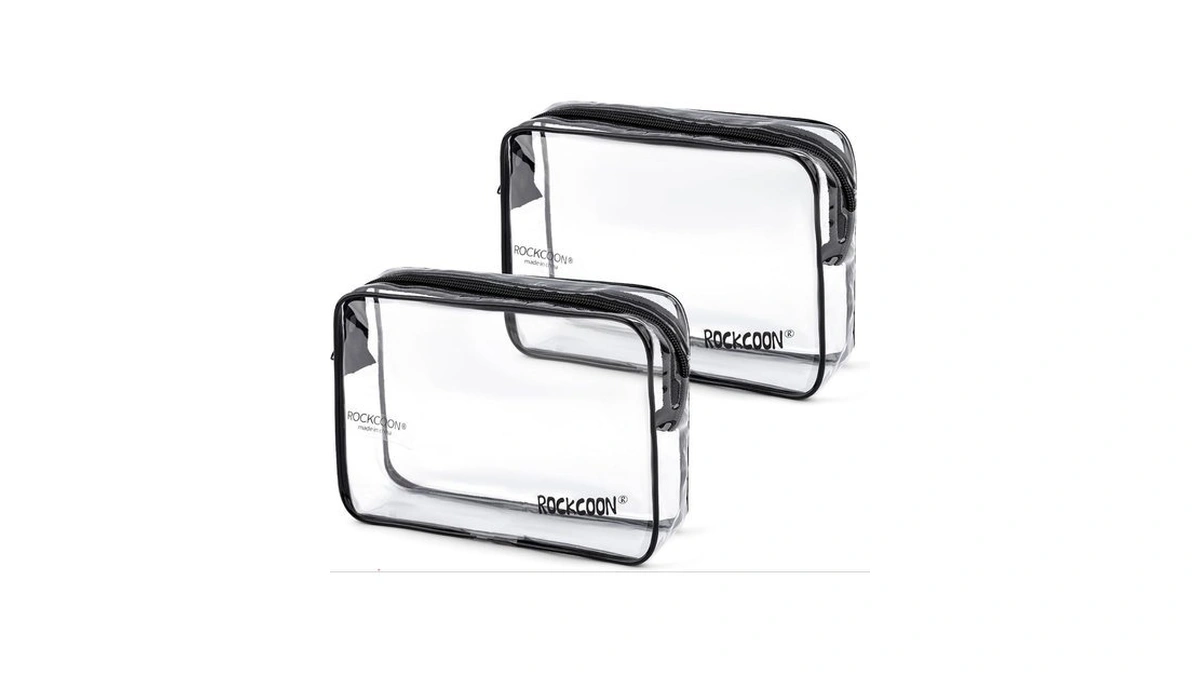 Rockcoon Clear Travel Toiletry Bag, Tsa Approved Organizer Portable Travel