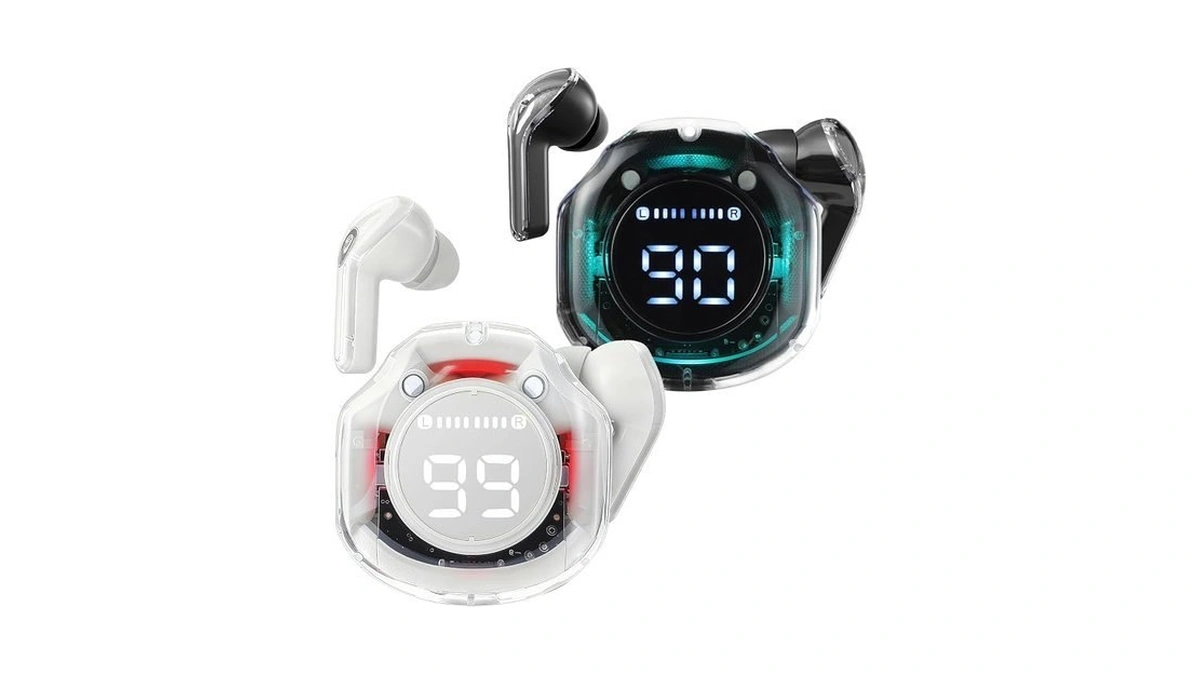 Sport-ready Bluetooth Headphones With Wireless Charging Case, Two-tone Design, Hd