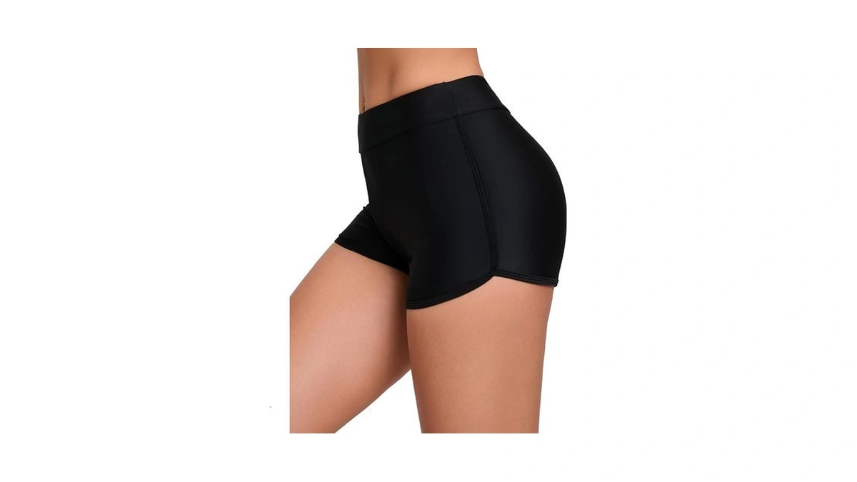 Danga Bay Womens High Waisted Swim Shorts Tummy Control Bathing