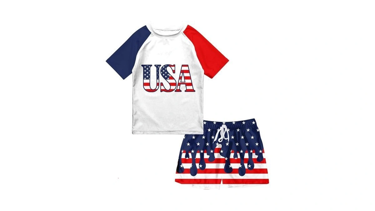 Sunfocus 4t Boys Swimsuit Hawaiian Bathing Suit 4th Of July