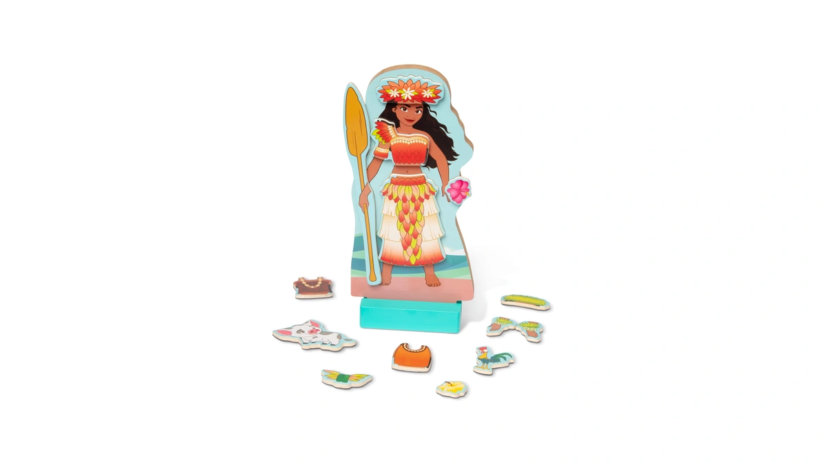 Melissa & Doug Disney Princess Moana Magnetic Dress-up Wooden Doll