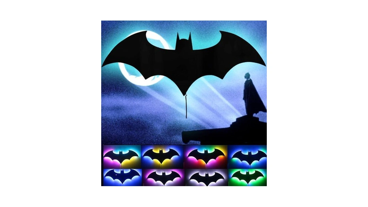 Zagevivin Bat Neon Wall Light, 7 Colors Remote-controlled Led Sign,