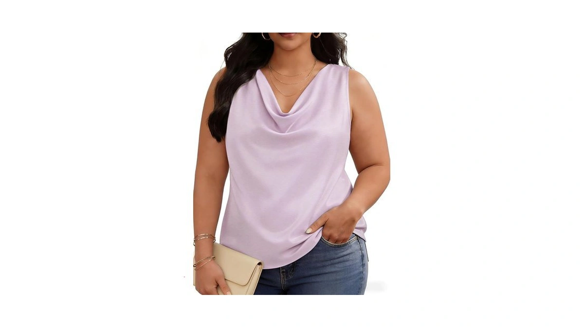 Charming Ashley Women's Cowl Neck Tank Top Knit Blouse 2026