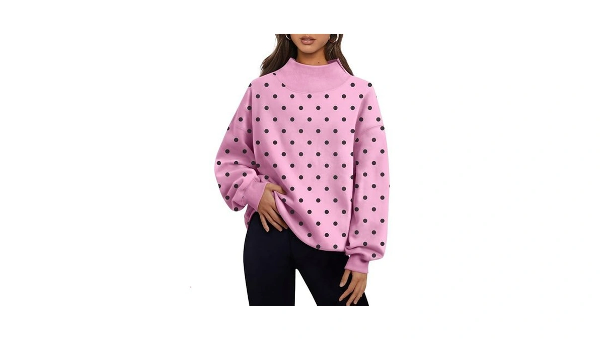 Trendy Queen Womens Mock Neck Sweatshirts Oversized Pullover Fall Outfits