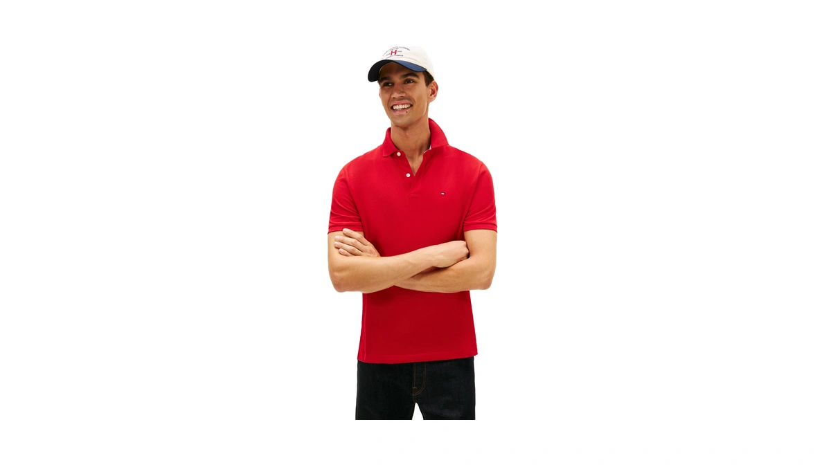 Tommy Hilfiger Men's Polo Shirt Classic Fit, Regal Red X