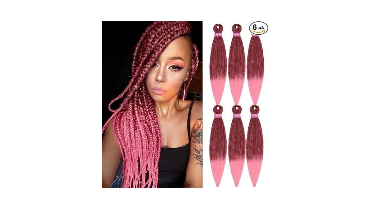 Mychanson Ombre Braiding Hair 26 Inch 6 Packs Pre Stretched