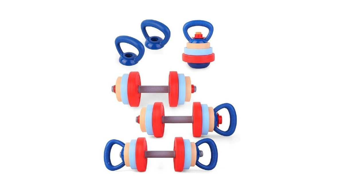 Kasebro Kids Weights 2 Dumbbells & Kettlebell Set For Home