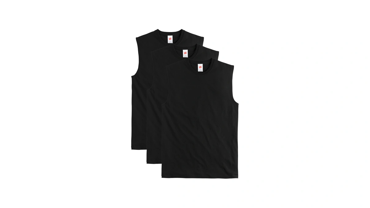 Hanes Men's Essentials Midweight T Pack, Cotton Muscle Tank Shirts,