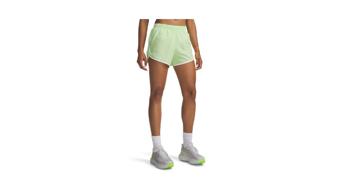 Under Armour Women's Fly By Shorts, (712) Lumos Lime/white/reflective, Small