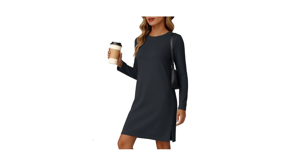 Womens Dresses Long Sleeve Casual Cozy Tunic Dress Vacation Fall
