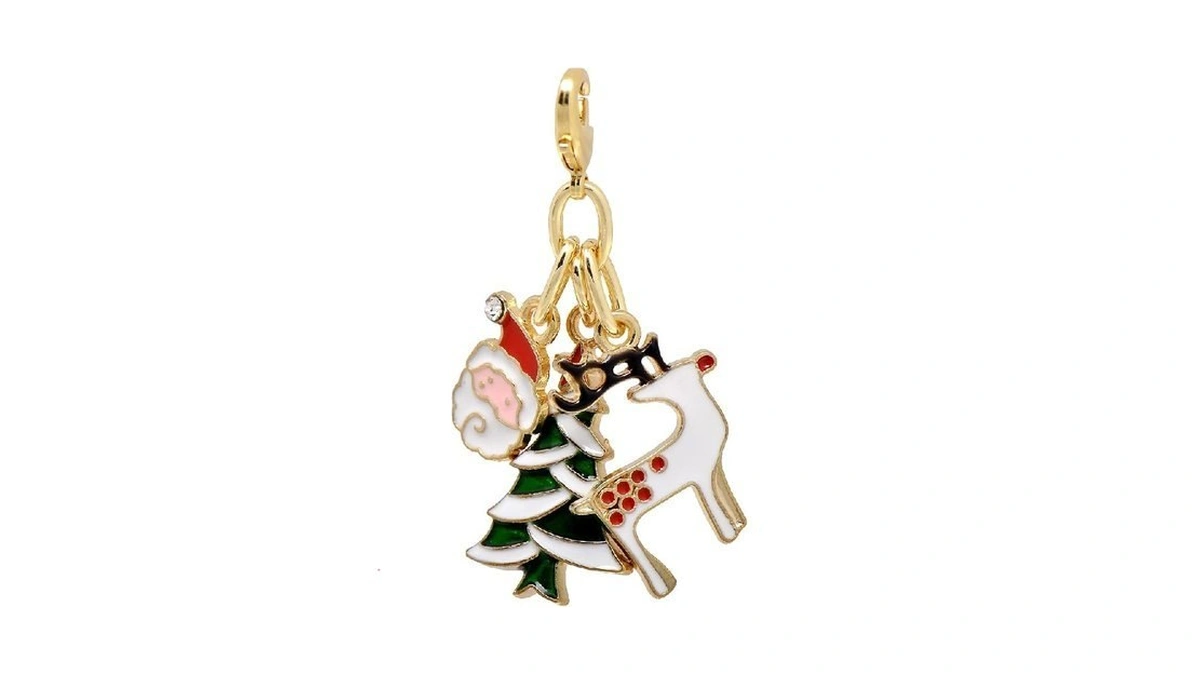 Paialco Dainty Christmas Gift Clasp Charms Santa Reindeer Christmas Tree