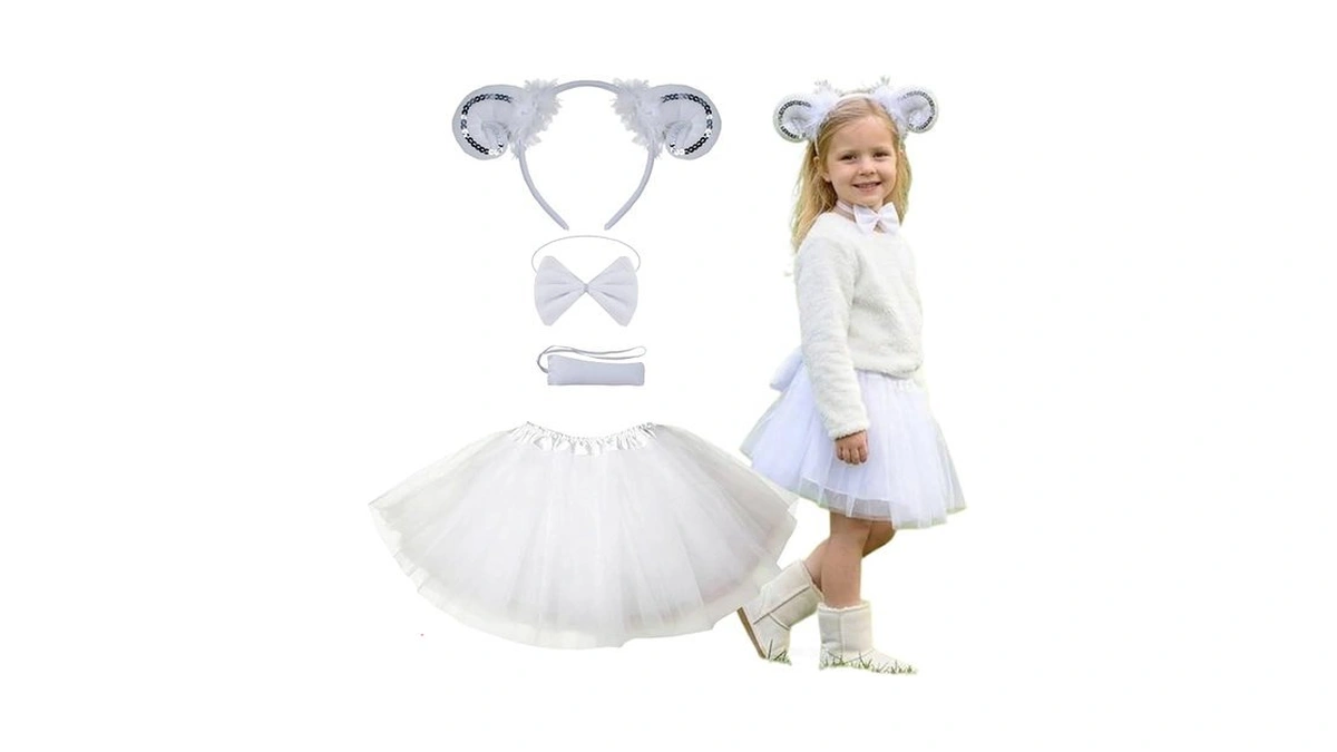 Kirei Sui Funny Sheep Costume Set Ears Headband Bowtie Tail