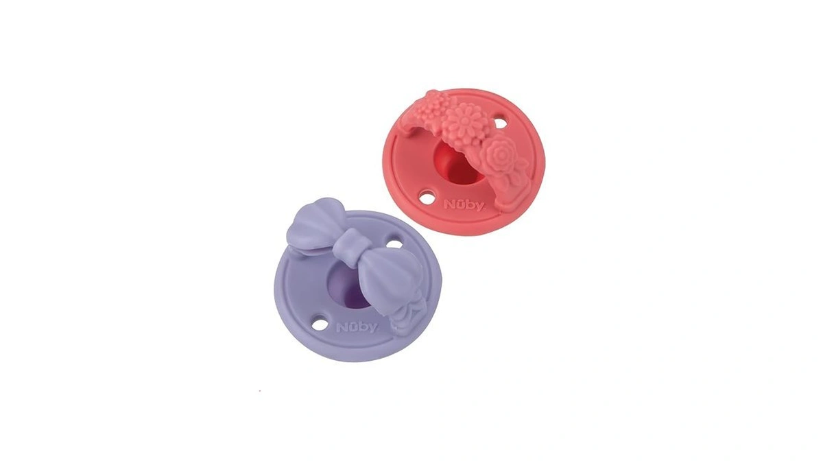 Nuby 3-d Sili Soother Pacifiers With Soft Handle And Two