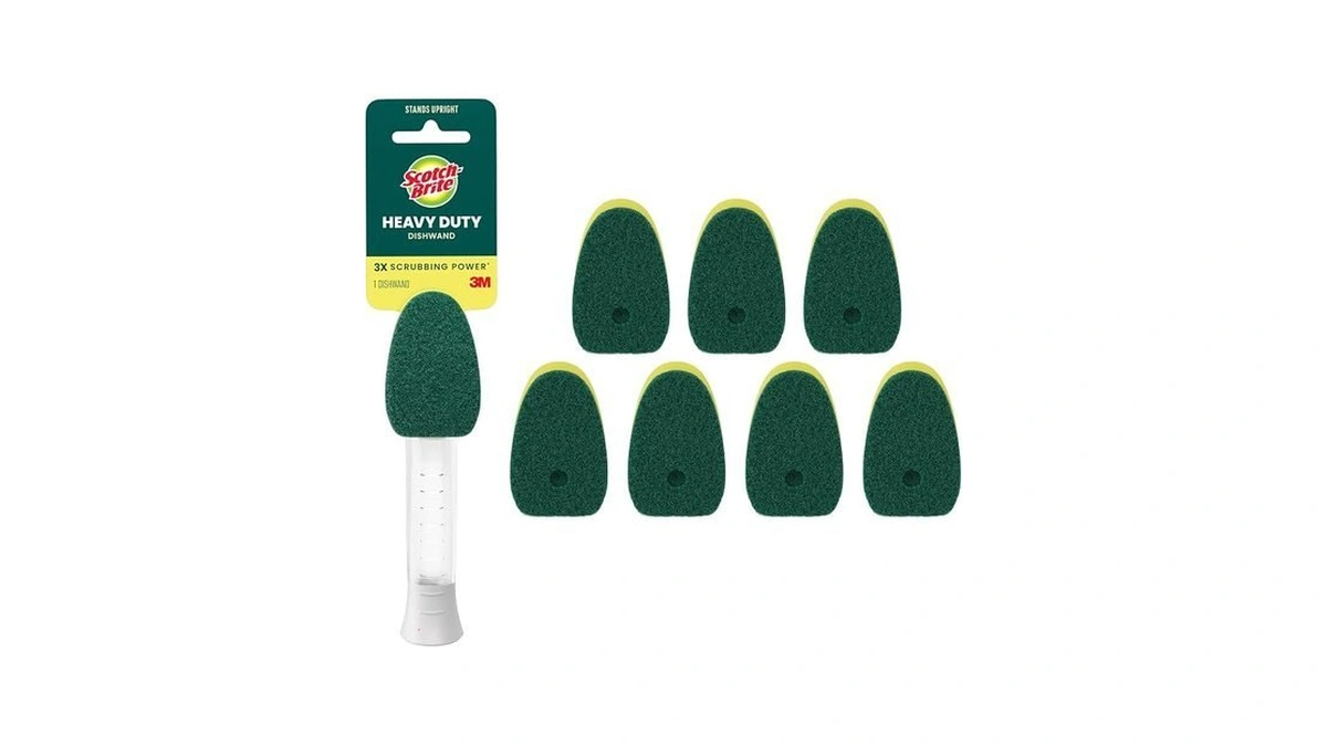 Scotch-brite Heavy Duty Dishwand Kit, Includes 1 Wand & 7