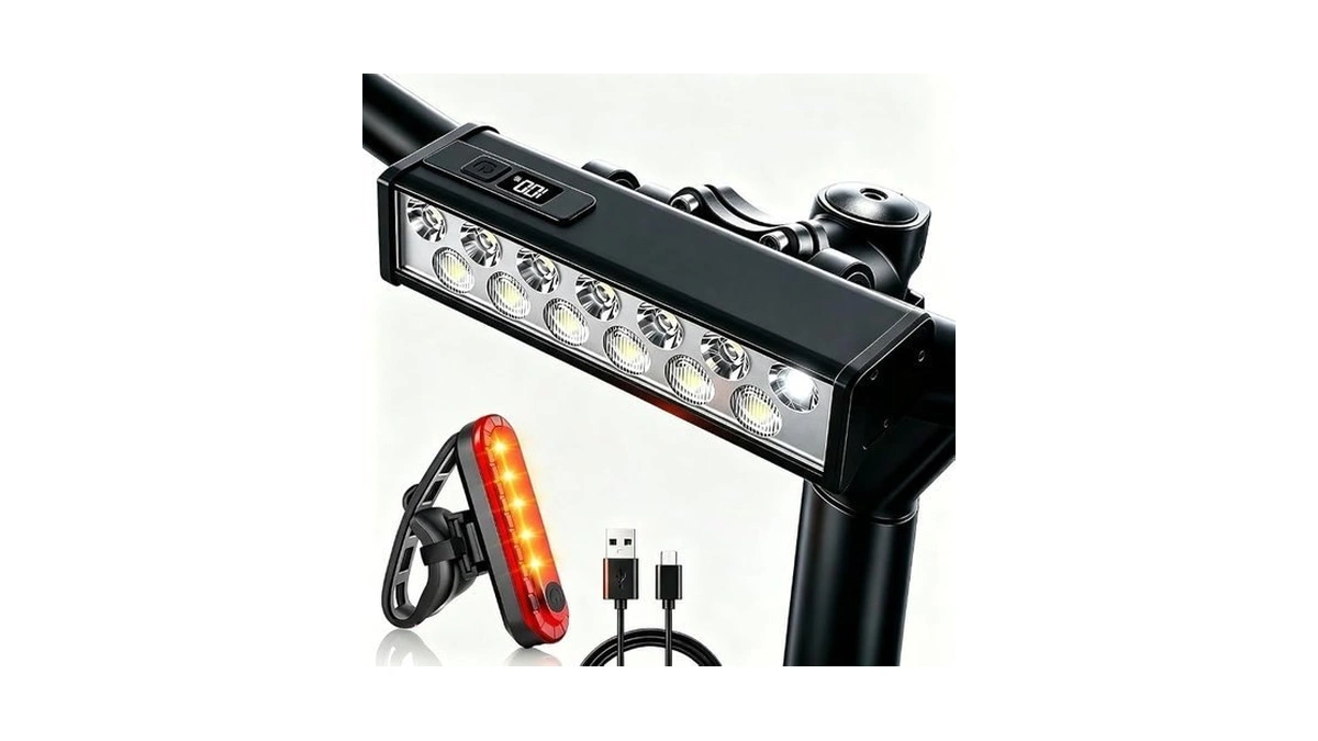 15 Led Super Bright Bike Lights, White & Yellow Bicycle