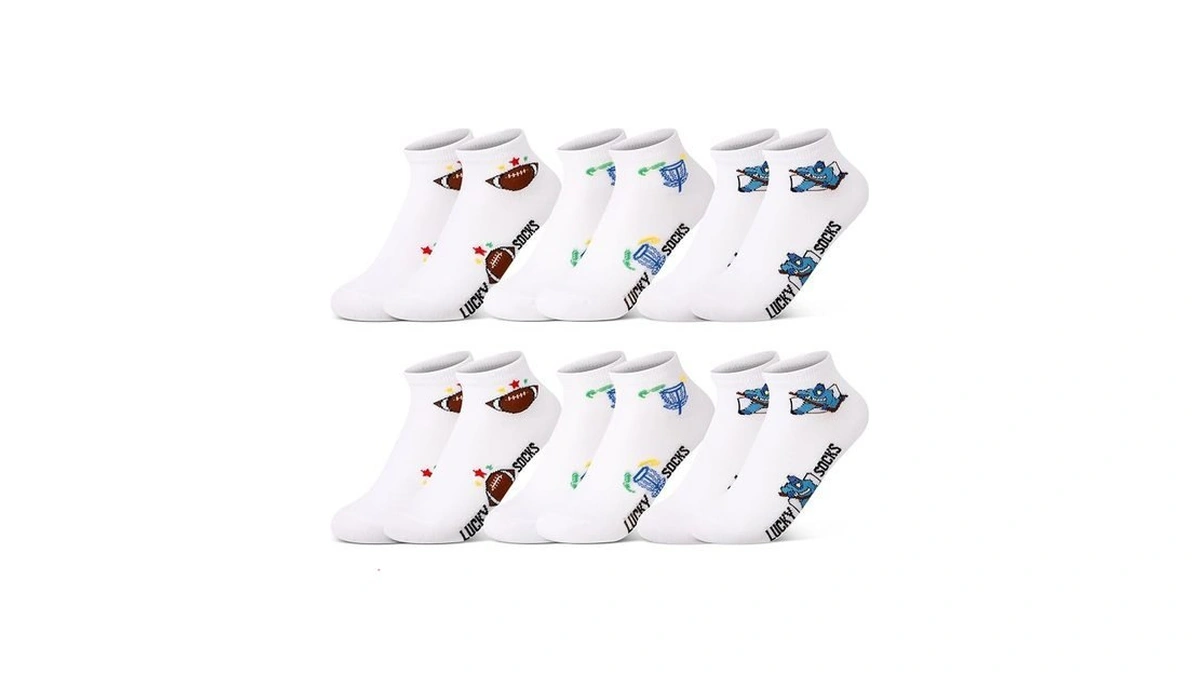 Scenicamp 6 Pairs Funny Sports Socks Novelty Athletic Low Socks