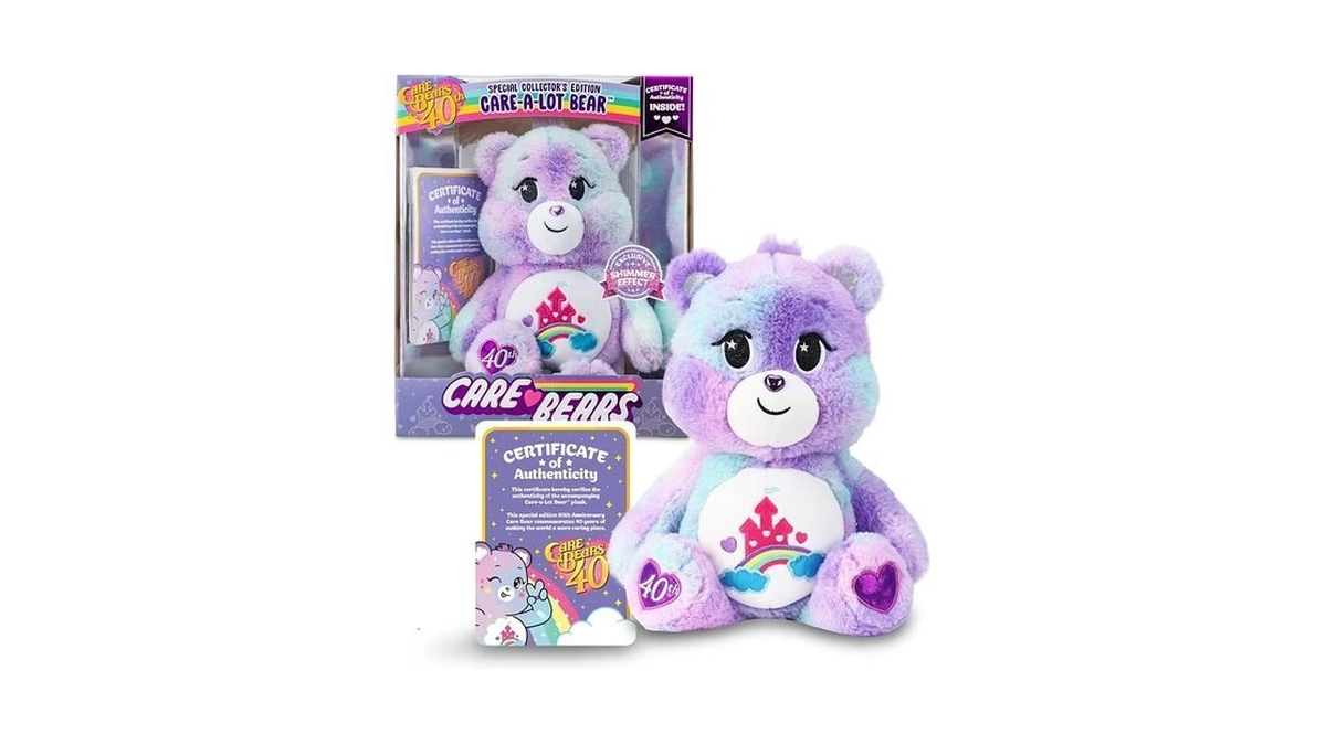 Care Bears Care-a-lot Bear - 40th Anniversary - Purple Plushie