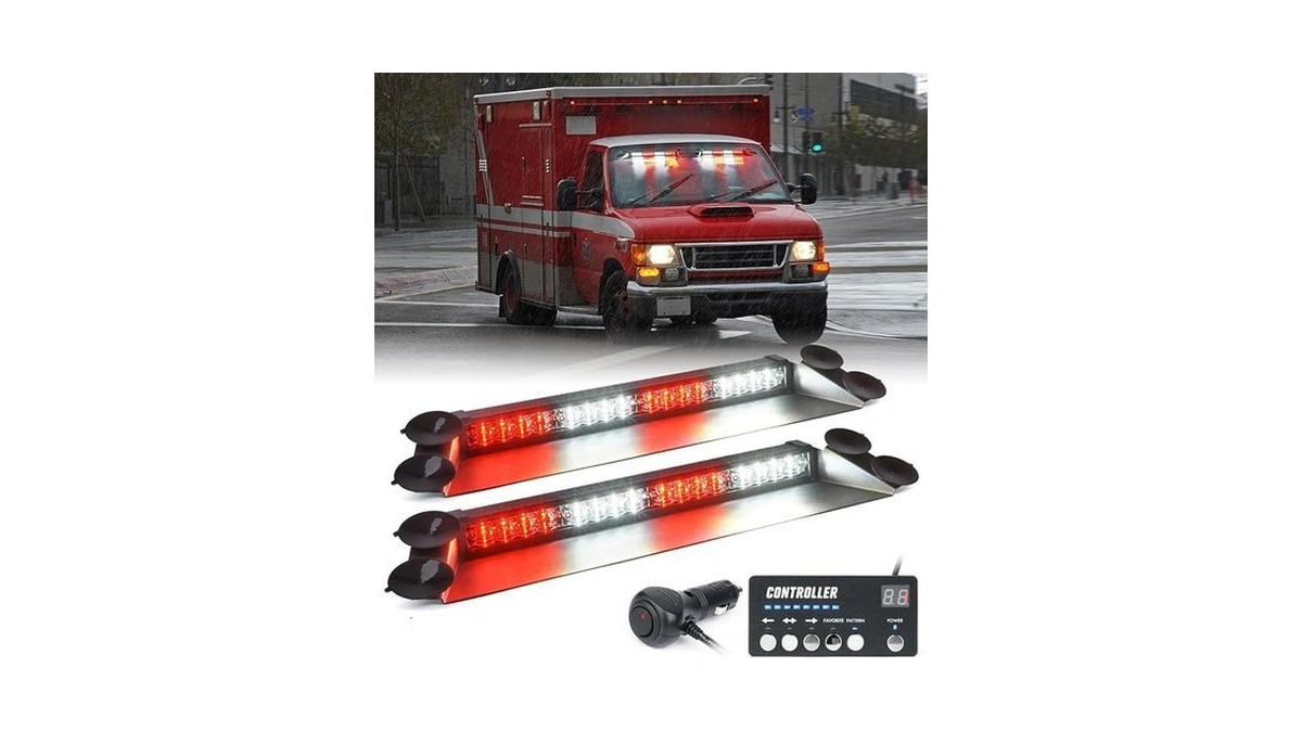 Lumenix Led Emergency Dash Strobe Lights Bar W/controller Windshield Visor