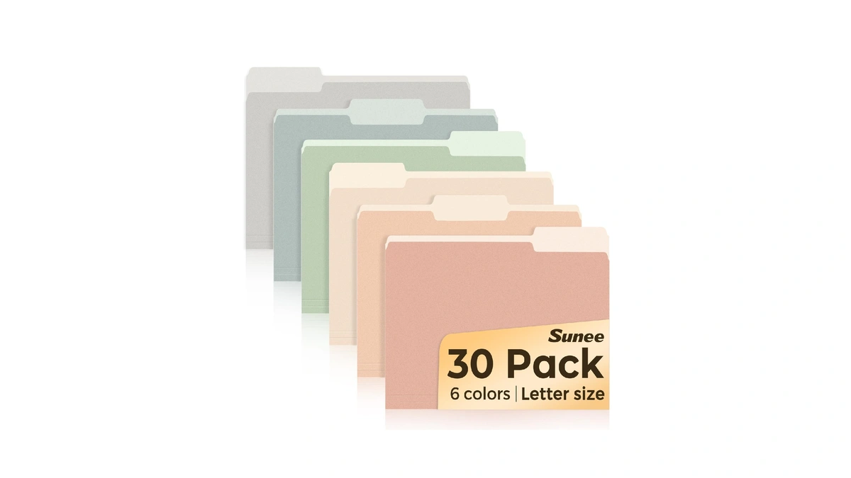 Sunee File Folders, 30 Pack Manilla Folders 8.5 X 11,