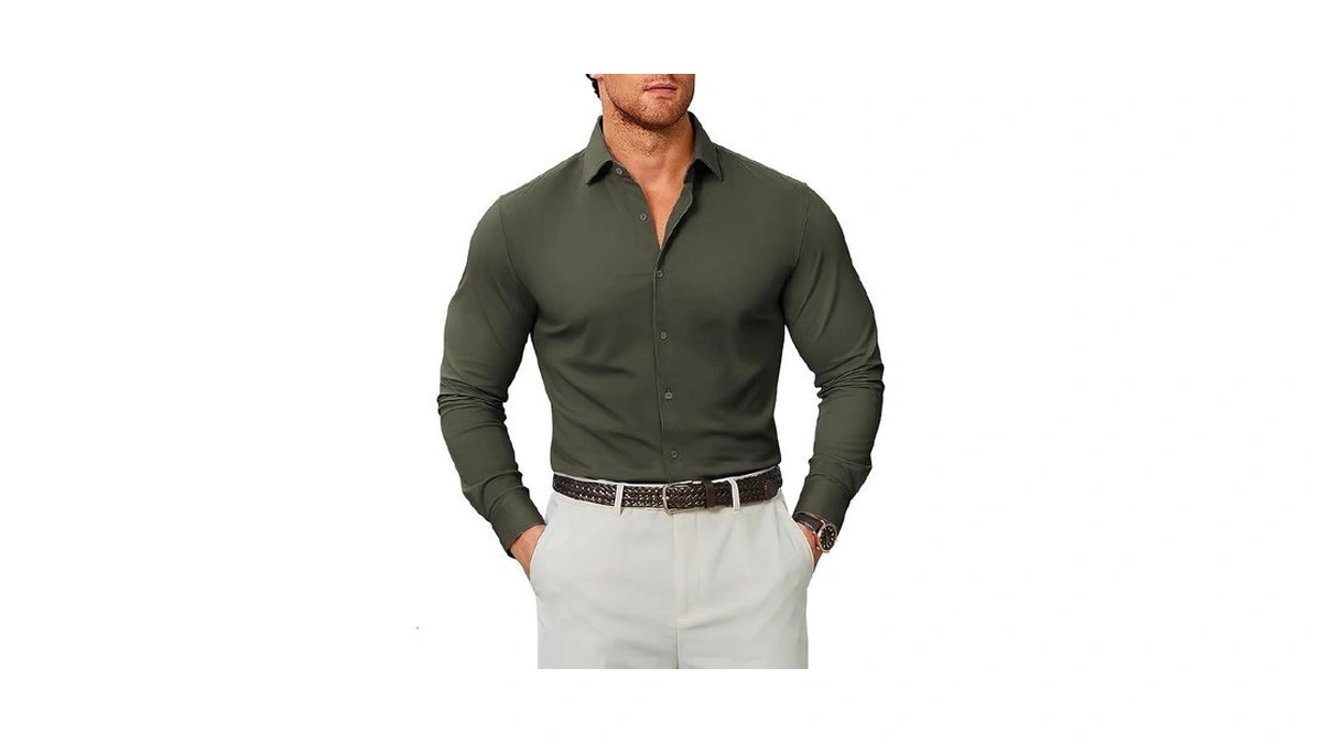 Coofandy Dress Shirts For Men Wrinkle Free Long Sleeve Button