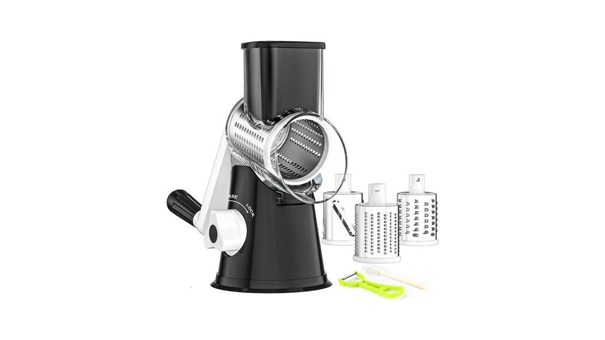 Ourokhome Rotary Cheese Grater Hand Crank, Kitchen Shredder Speed Mandolin