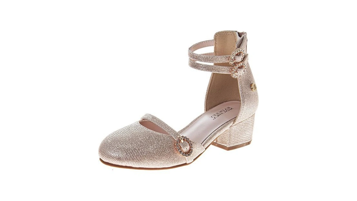 Josmo Girls Low Heel Dress Shoes Sparkle Party Formal Straps