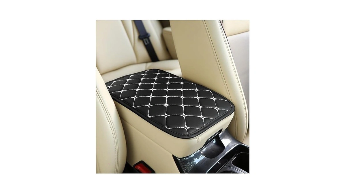 Ywdiml Car Center Console Cushion Pad, Pu Leather Vehicle Armrest