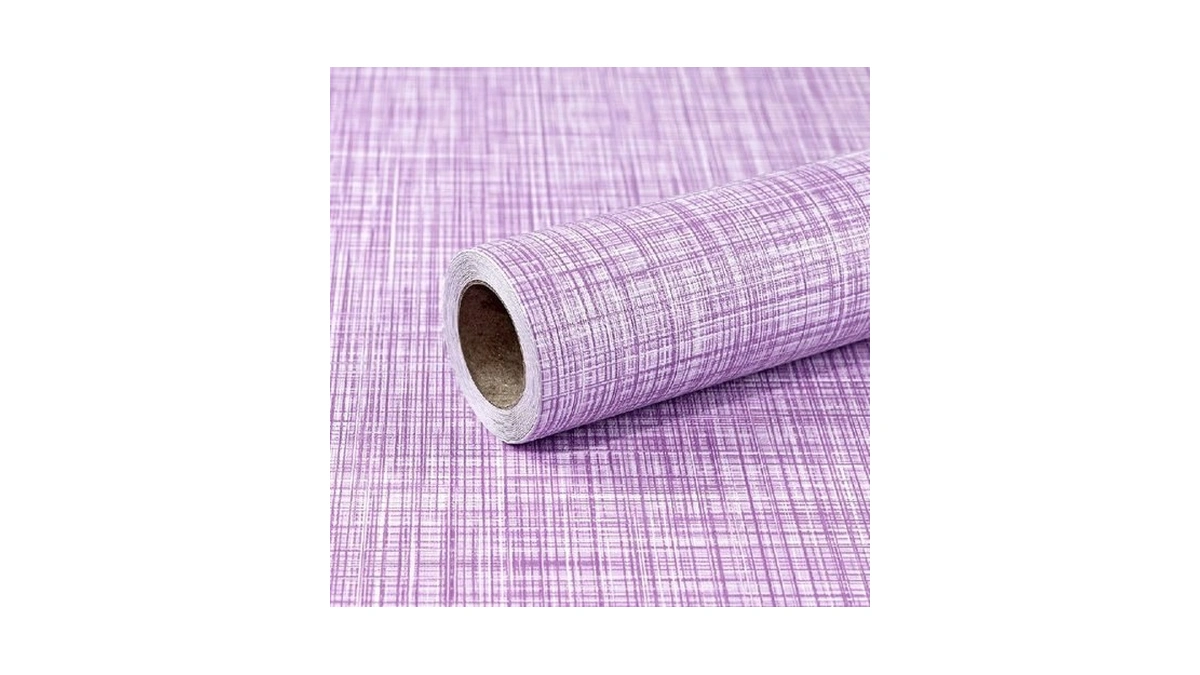 Meenjewe Purple Grasscloth Wallpaper 17.3"x 1181" Peel And Stick Wallpaper