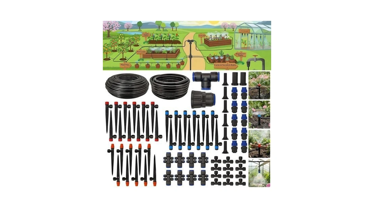 Drip Irrigation System 230ft Quick-connect Drip Irrigation Kit With 1/4