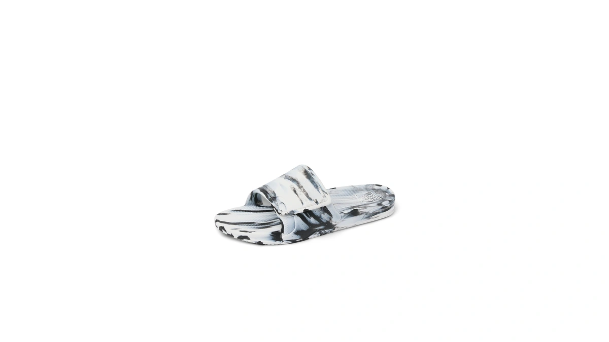 Reef Mens Sandals, Fanning Slide H20, Black/white Marble, 14