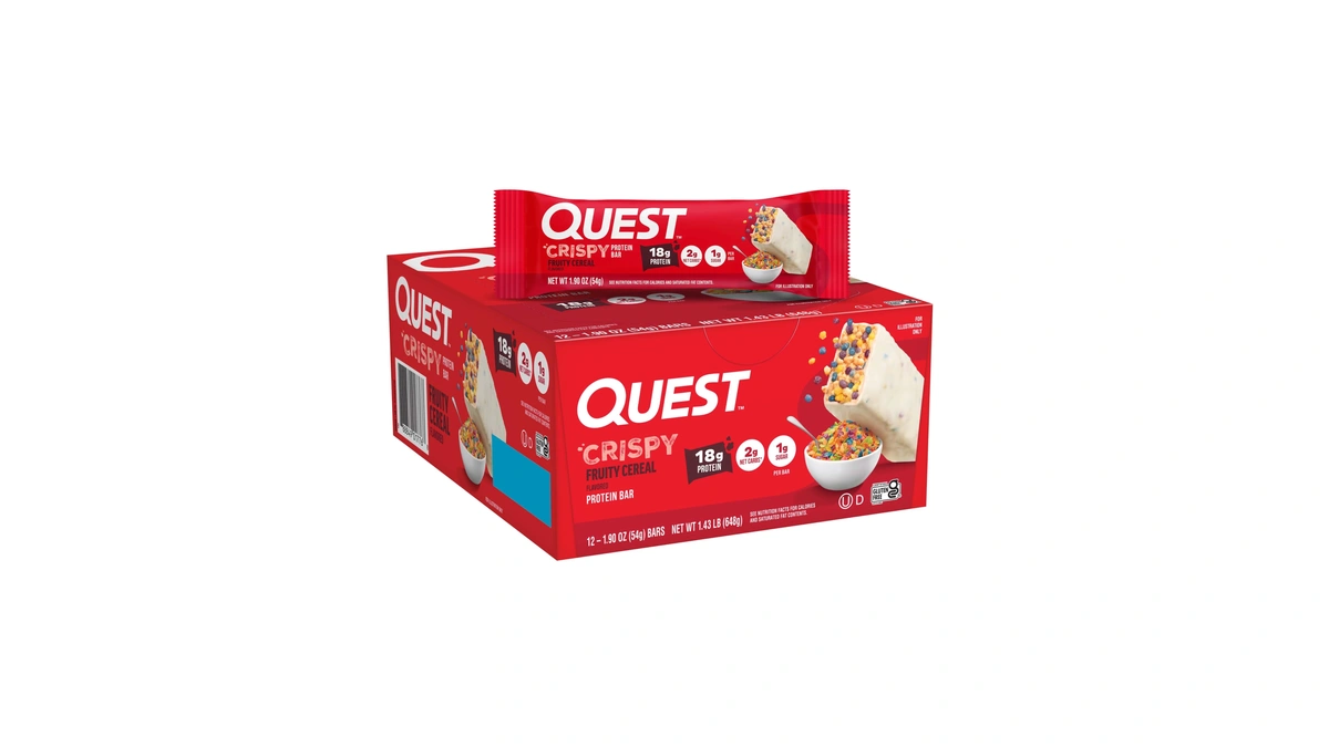 Quest Nutrition Crispy Protein Bar, Fruity Cereal Flavor, 18g Protein,