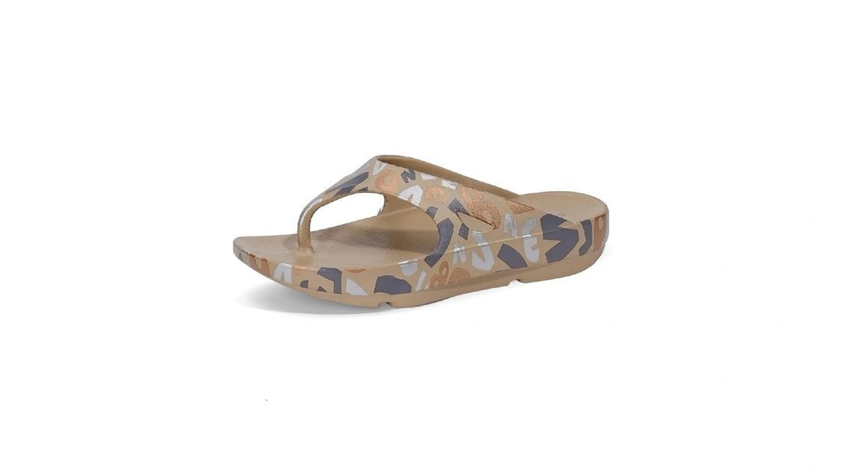 Dogdan Women's Flip Flops Thong Cushion Sandals Toepost Slippers Khaki-7(suggest