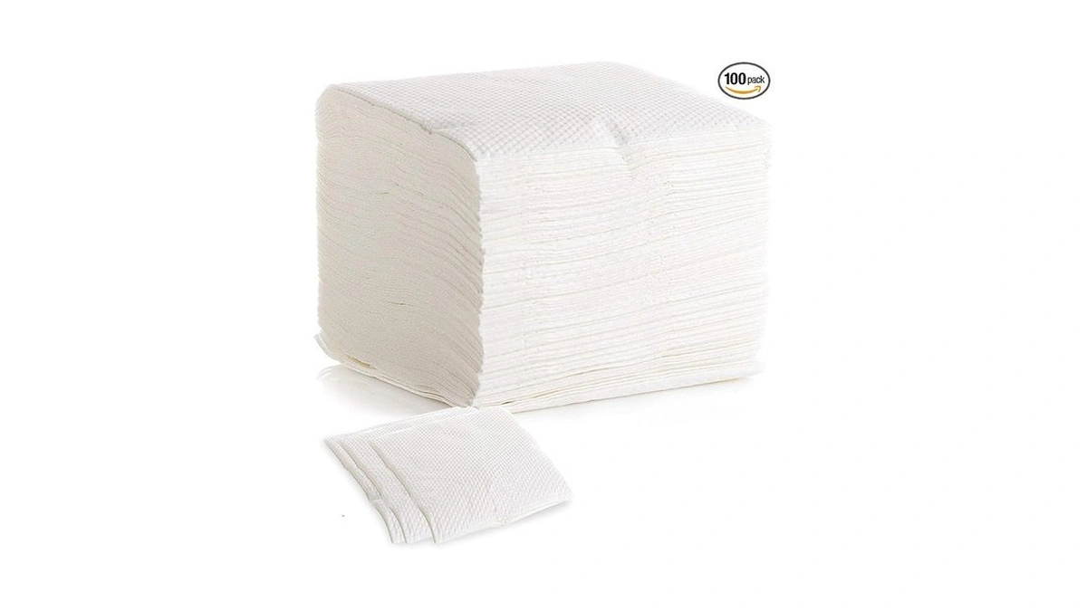 Elegant Lunch Napkins, 1-ply, 12in X 12in, , White. Paper