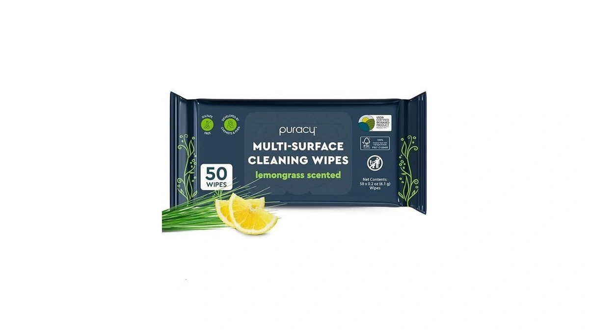 Puracy All Purpose Cleaning Wipes – Non Toxic Multi-surface Cleaner