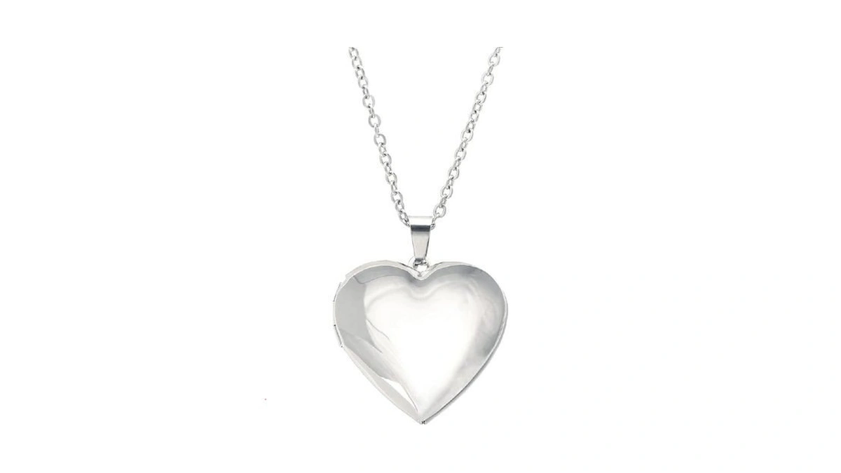 Paialco Stainless Steel Heart Shaped Locket Pendant Necklace, High Polished,