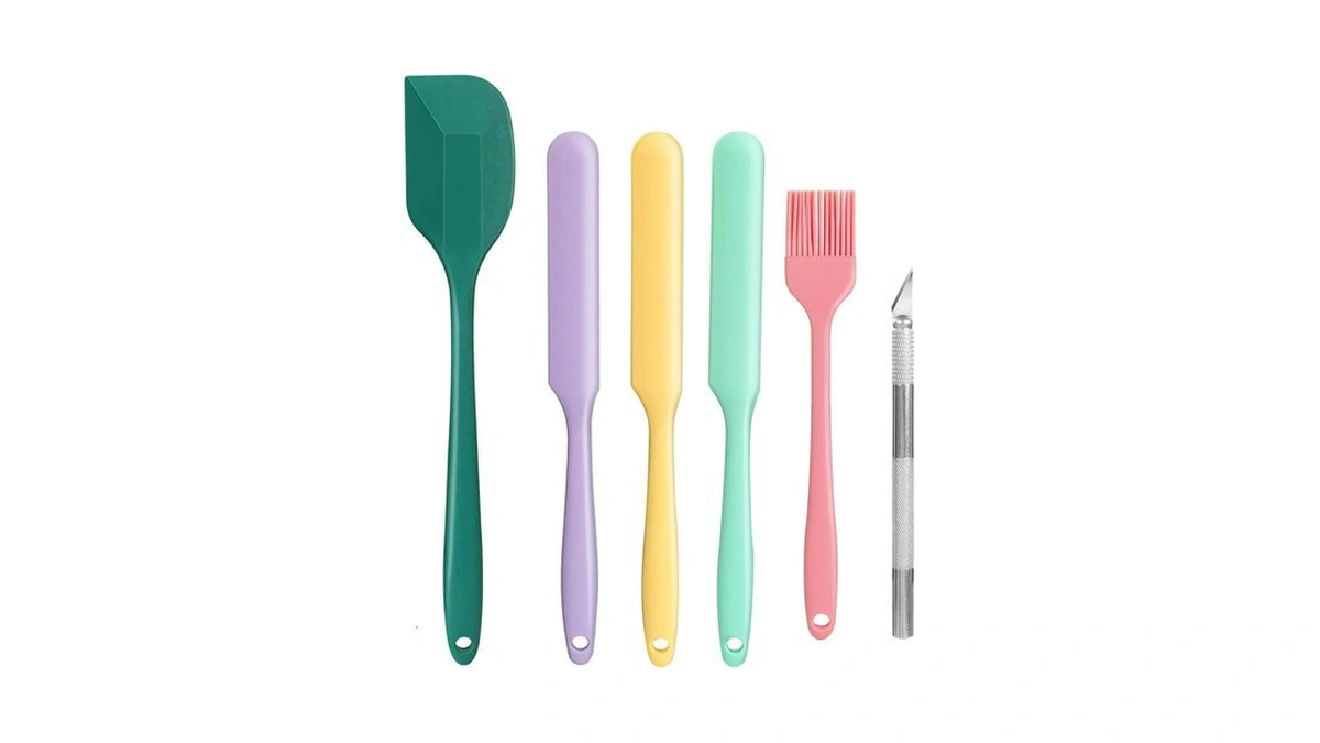 6 Pcs Silicone Spurtle Spatula Set For Sourdough Starter Baking
