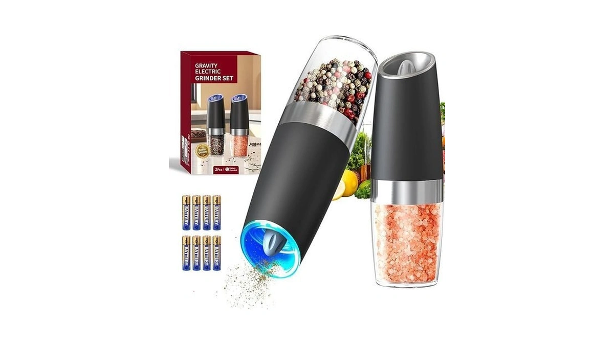 Circle Joy Gravity Electric Salt And Pepper Grinder Set Automatic