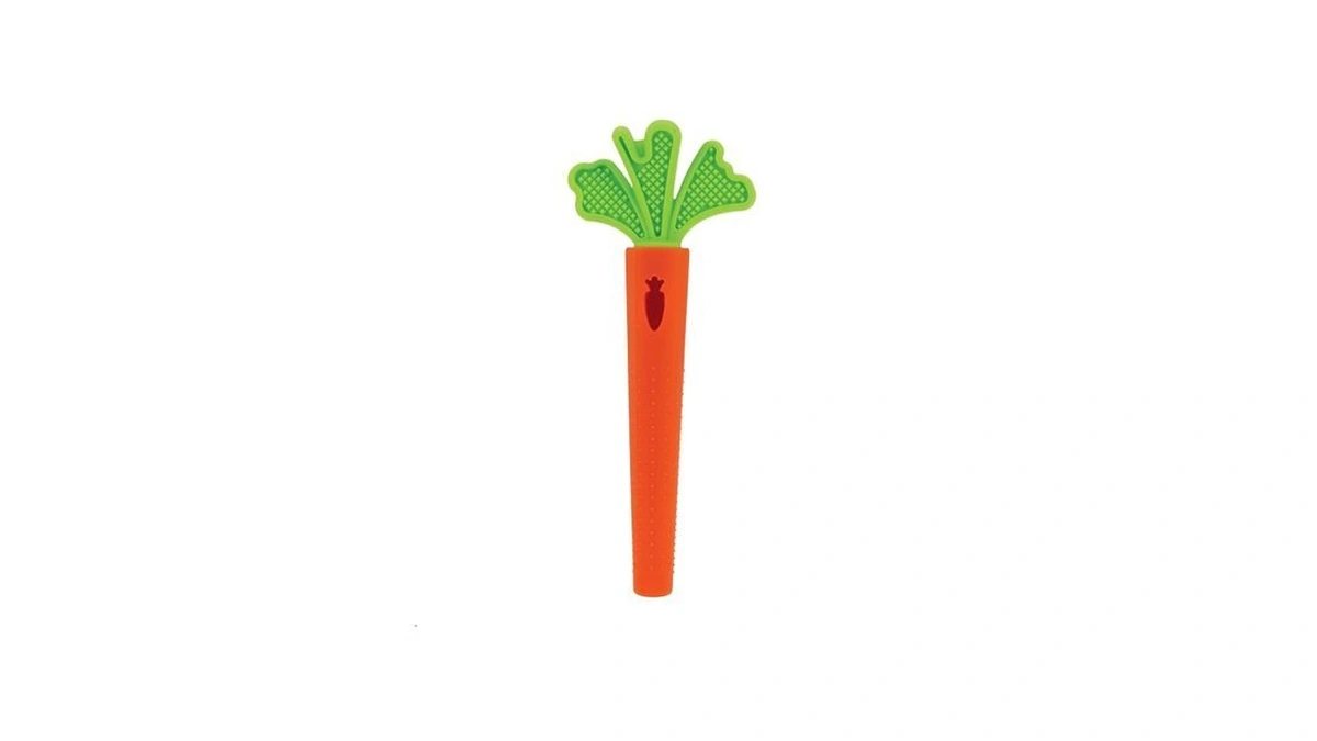 Nuby Silicone Carrot Tube Teether - Baby Teething Toy -