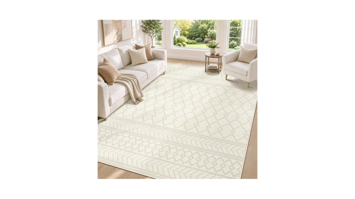 Gent Drizz 5x7 Area Rug For Living Room,washable Beige Rugs