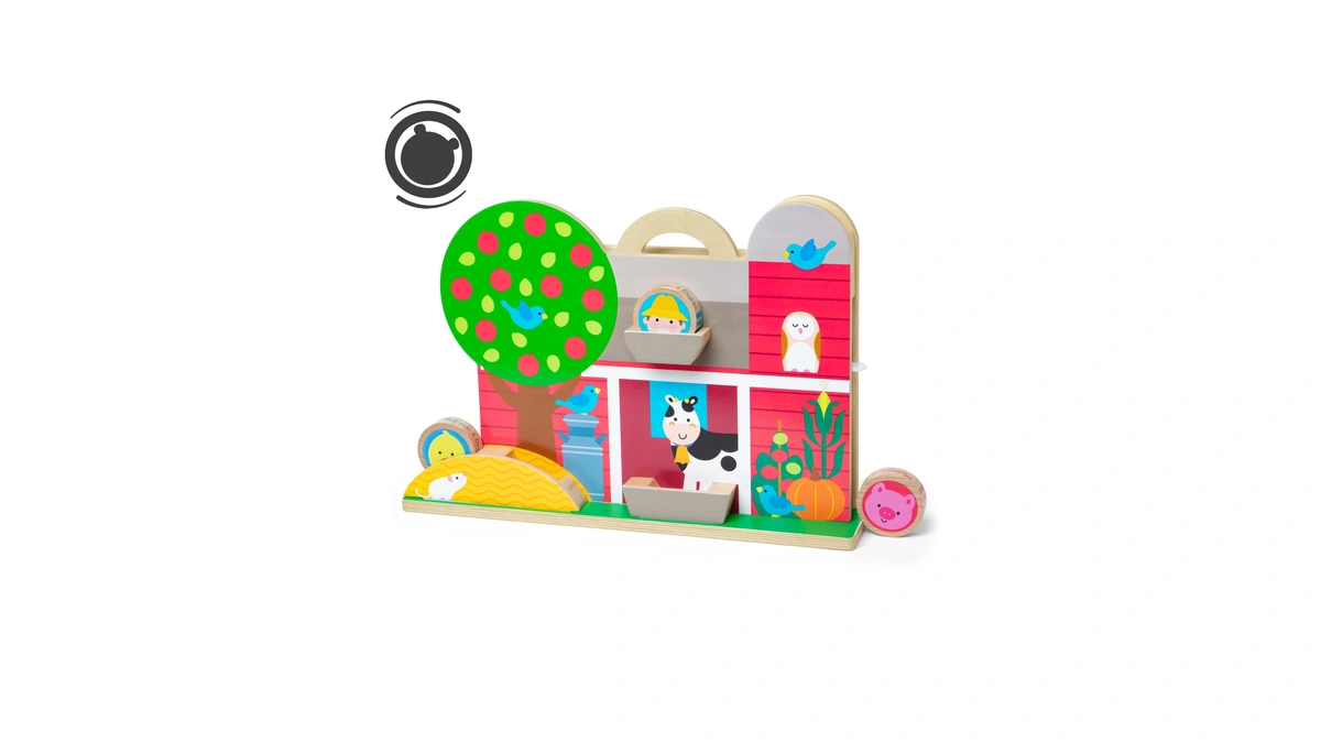 Melissa & Doug Go Tots Wooden Barnyard Tumble With 4