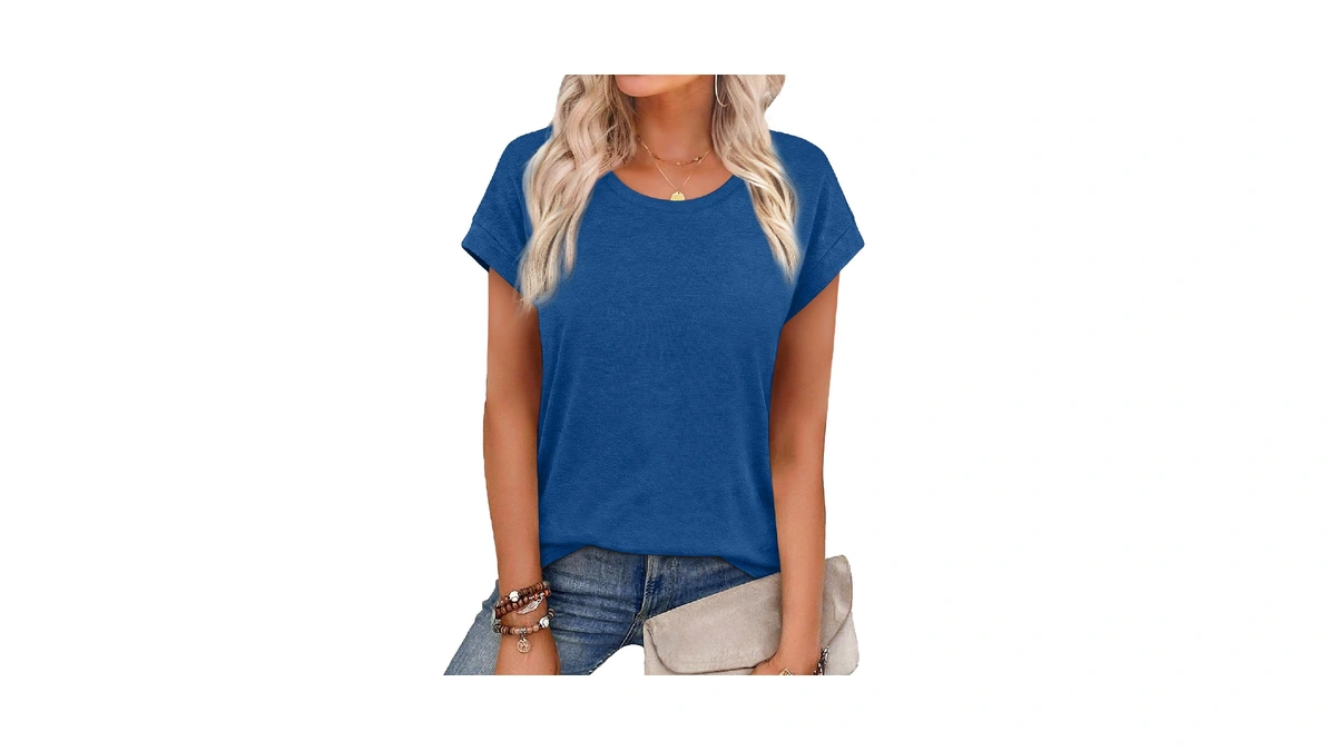 Yokgo Women Short Sleeve Top Casual T Shirt Summer Crew