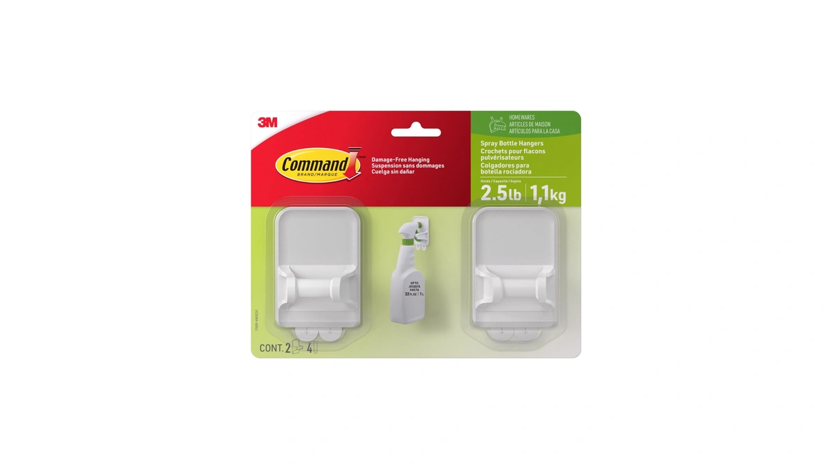 Command Spray Bottle Hangers, Holds Up To 32 Fl Oz,