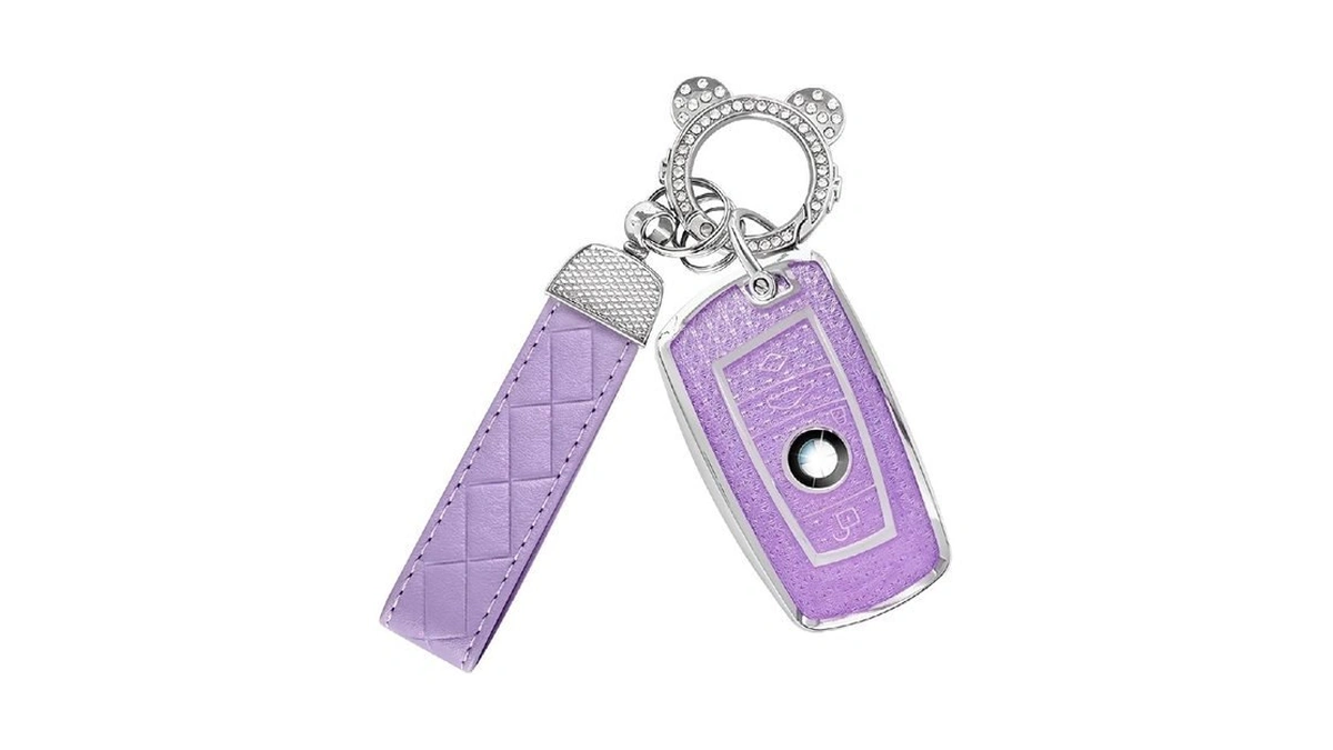 Avalessia For Bmw Key Fob Cover With Keychain,3 Buttons Soft